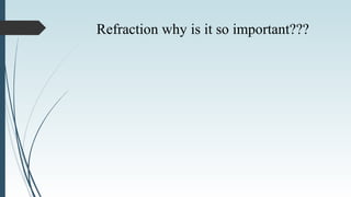 Refraction why is it so important???
 