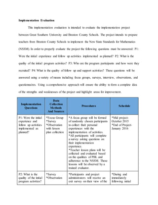 FRIT 7237 - Program Evaluation Plan | DOCX