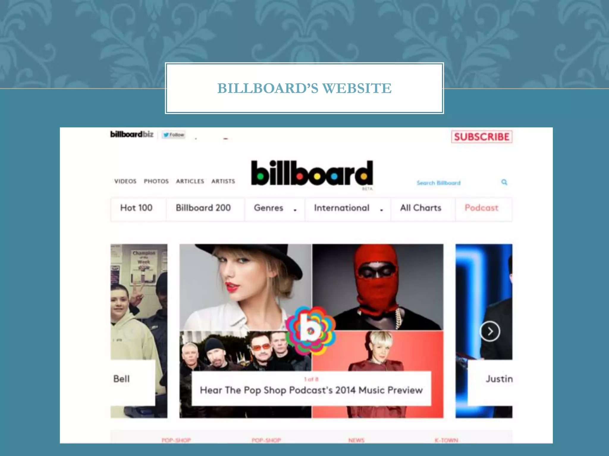 BILLBOARD’S WEBSITE
 