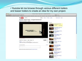 When taking pictures for my poster and magazine cover, I used my own digital camera. Which was also good because it allowed me to take a variety of pictures and then chose the one that I felt was most effective. After working with the lighting and doing lots of editing on Photoshop, I managed to create the poster and magazine cover that I wanted.When editing my media products, I was very grateful for technology these days, because I was able to do almost everything from our Mac computers that we used. I used many different programmes and websites such as iMovie, LiveType, Photoshop, iTunes, Reason, youtube, google images, blogger, etc. iMovie was the main program that I used for my teaser trailer, it was very good because it help me put my entire project and each shot in to place using a variety of interesting transitions and effects.