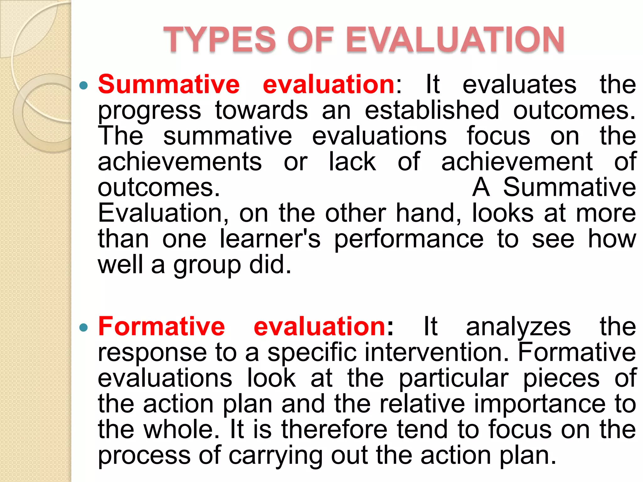 ASPECTS OF EVALUATONPatient Outcomes