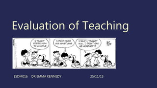 Evaluating Teaching in Higher Education