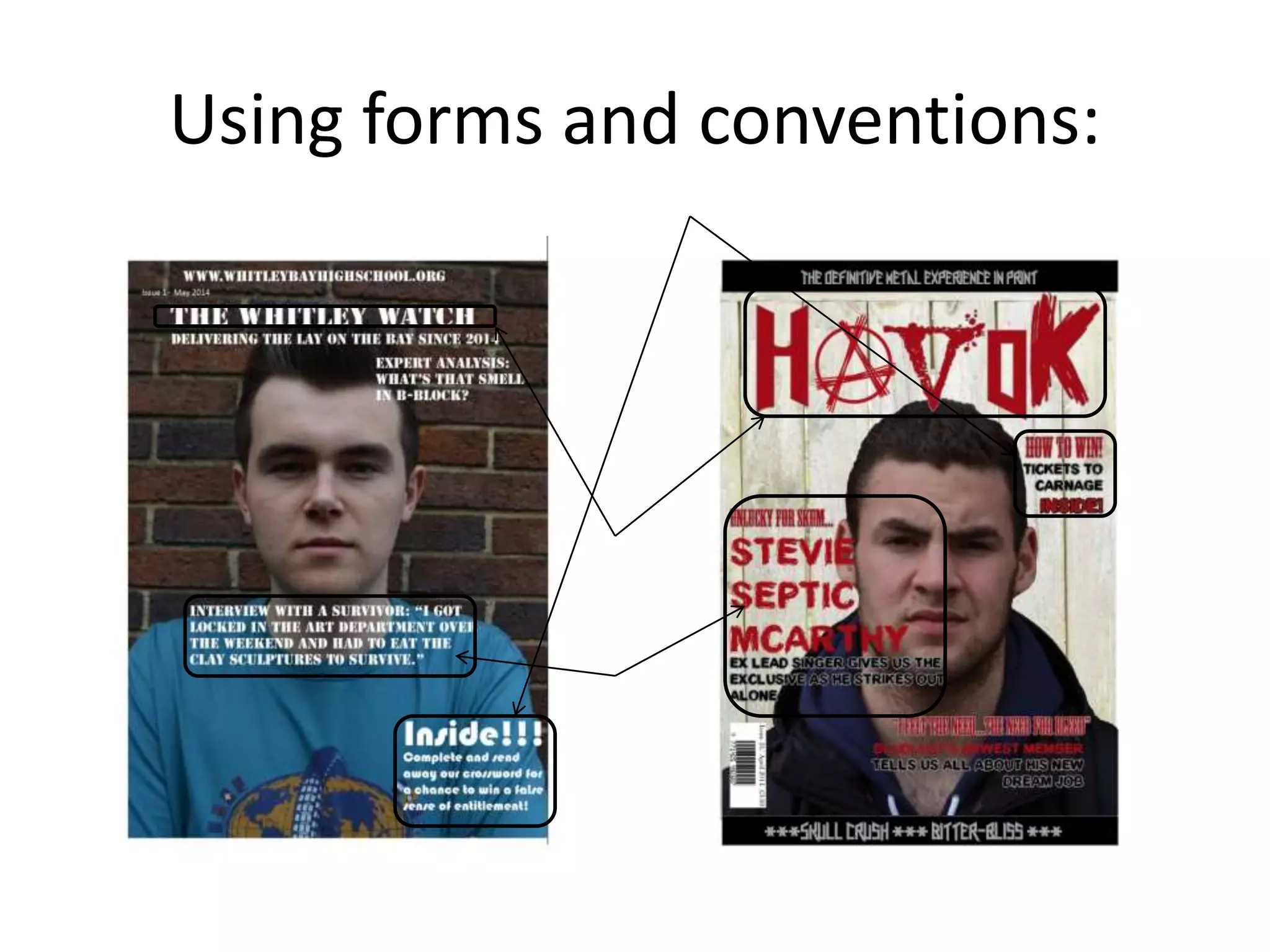 Using forms and conventions:
 