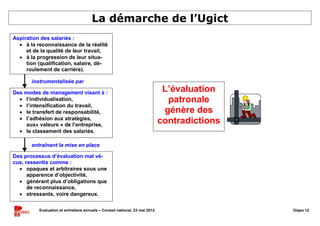 Evaluation et entretiens annuels : Enjeux et démarche de l’UGICT CGT Slide 13