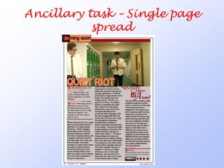 Ancillary task – Single page
           spread
 