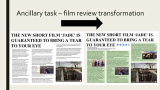 Ancillary task – film review transformation
 