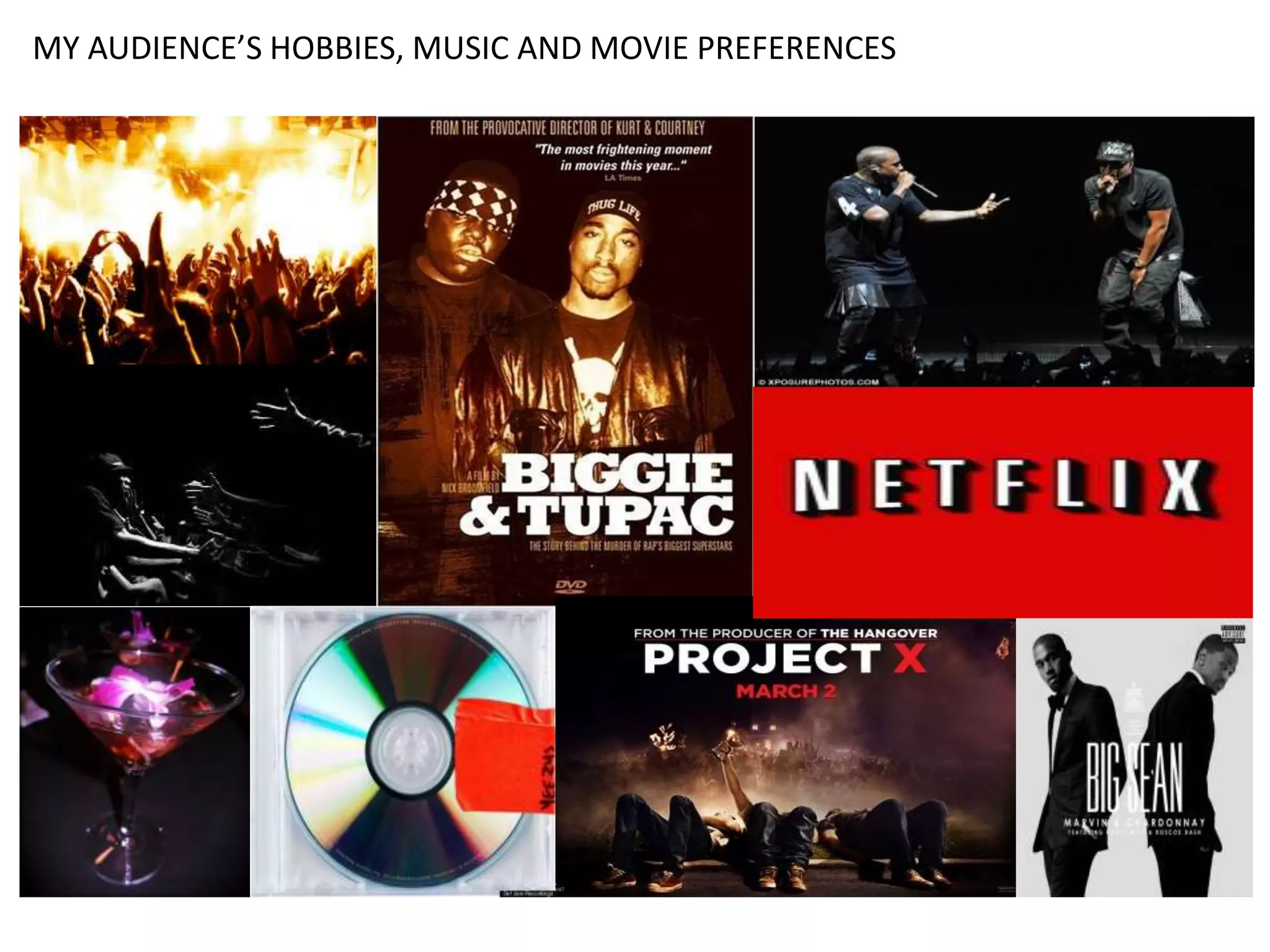 MY AUDIENCE’S HOBBIES, MUSIC AND MOVIE PREFERENCES
 
