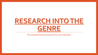 The overall results of research for my final piece
 