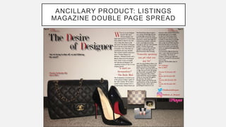 ANCILLARY PRODUCT: LISTINGS
MAGAZINE DOUBLE PAGE SPREAD
 