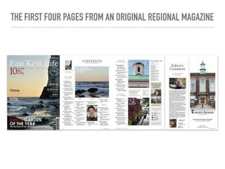 THE FIRST FOUR PAGES FROM AN ORIGINAL REGIONAL MAGAZINE
 