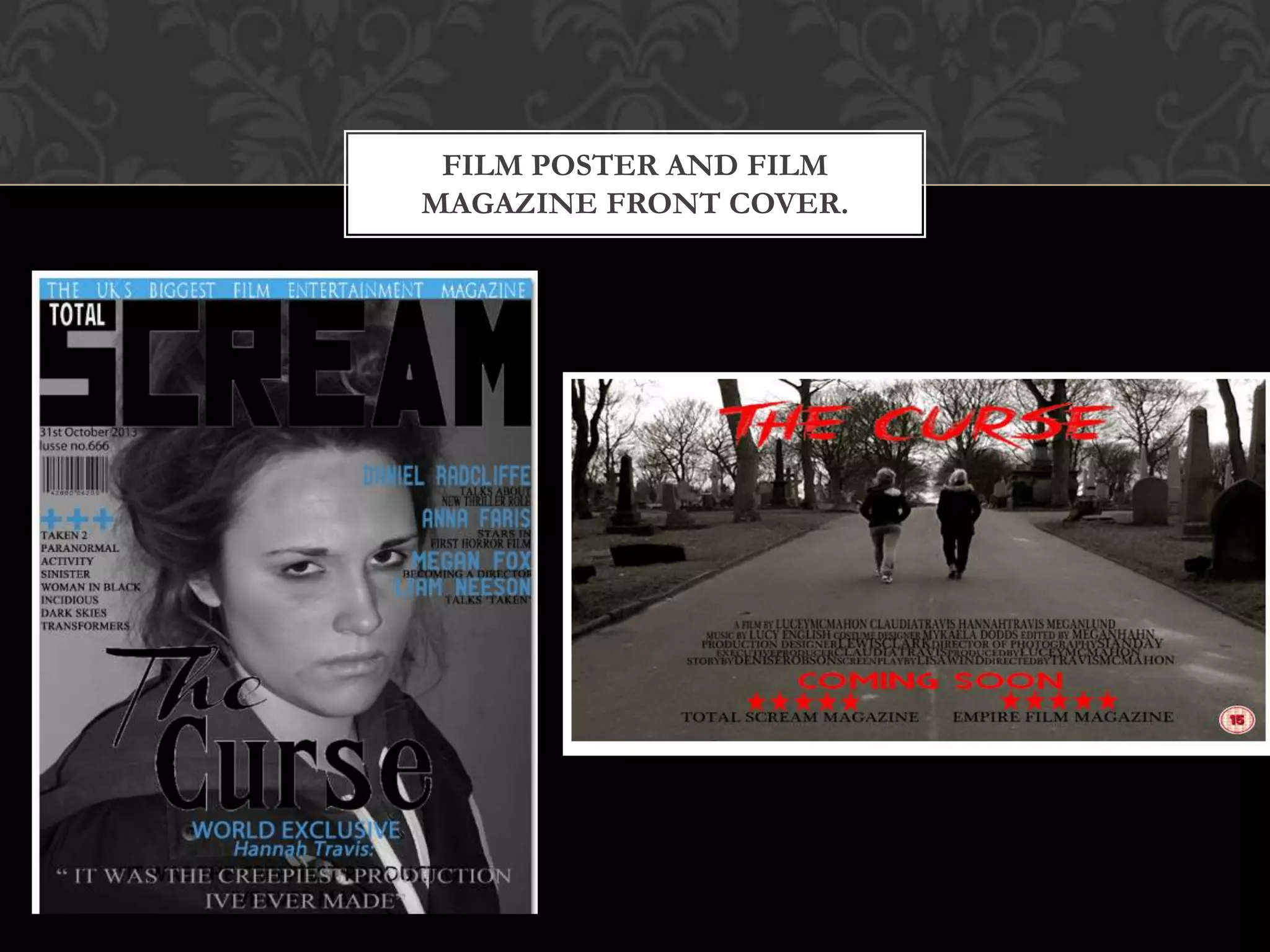 FILM POSTER AND FILM
MAGAZINE FRONT COVER.
 