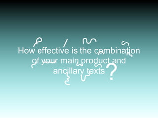How effective is the combination
of your main product and
ancillary texts
?
 