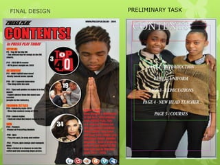 FINAL DESIGN PRELIMINARY TASK
 