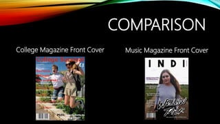 COMPARISON
College Magazine Front Cover Music Magazine Front Cover
 