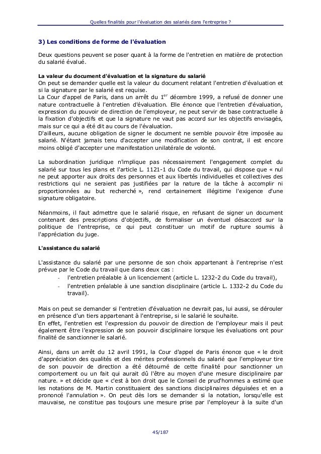 Quelles Finalites Pour L Evaluation Des Salaries Dans L Entreprise