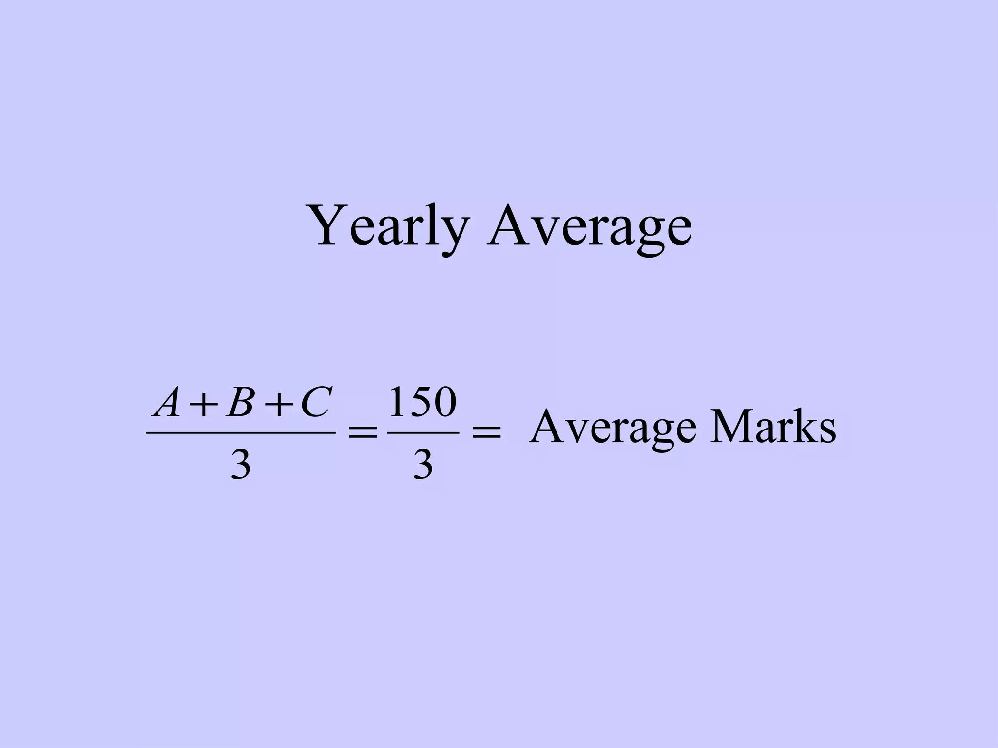 Yearly Average Average Marks 