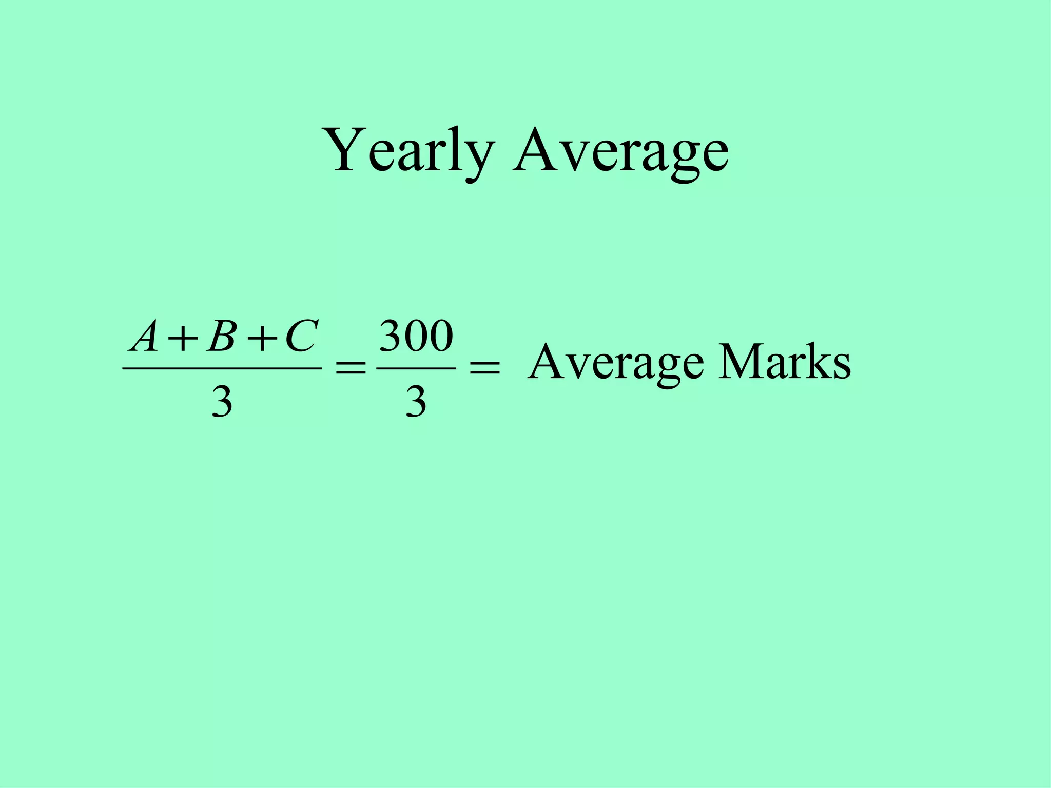 Yearly Average Average Marks 