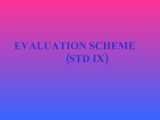 EVALUATION SCHEME  (STD IX) 