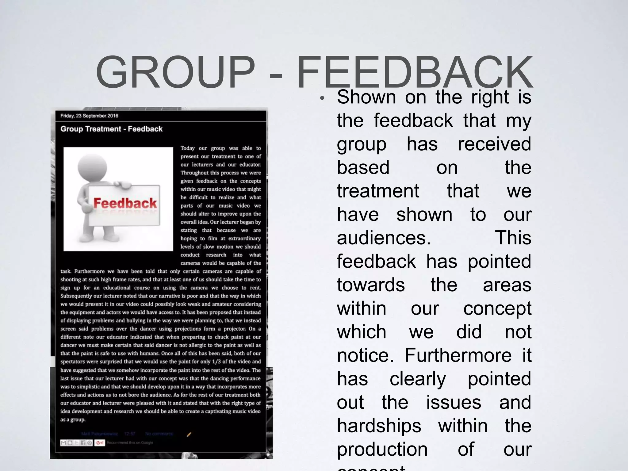 INITIAL CONCEPT 3 -
FEEDBACK
• Similarly to my
concept 2 I have
received feedback on
my concept 3 which in
the same way has
allowed me to develop
upon that concept.
 