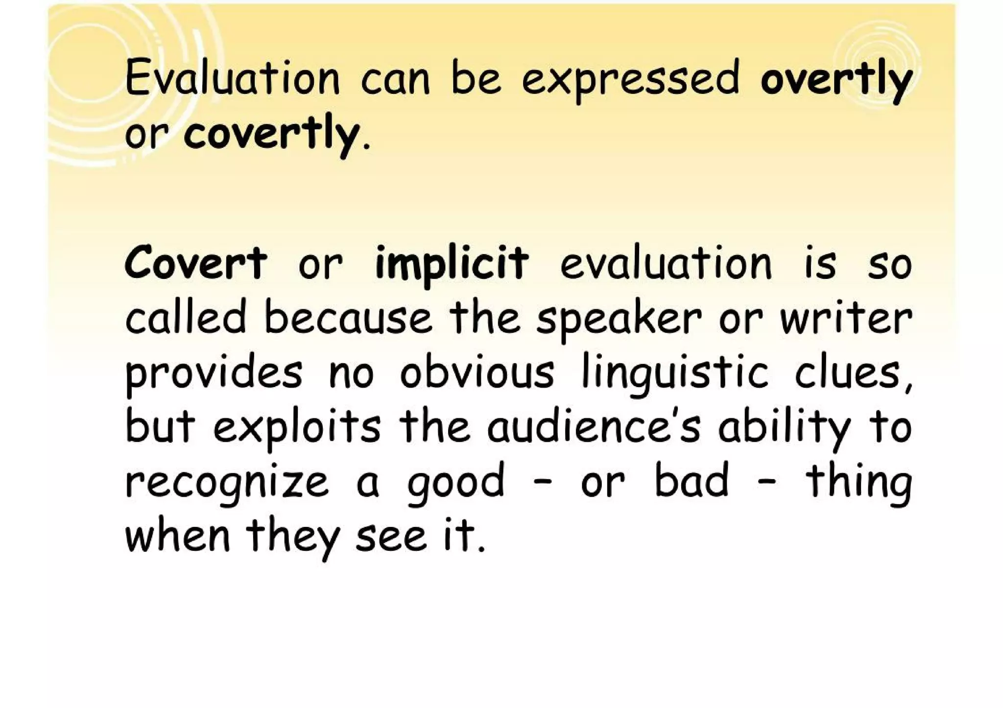 EVALUATIVE LANGUAGE