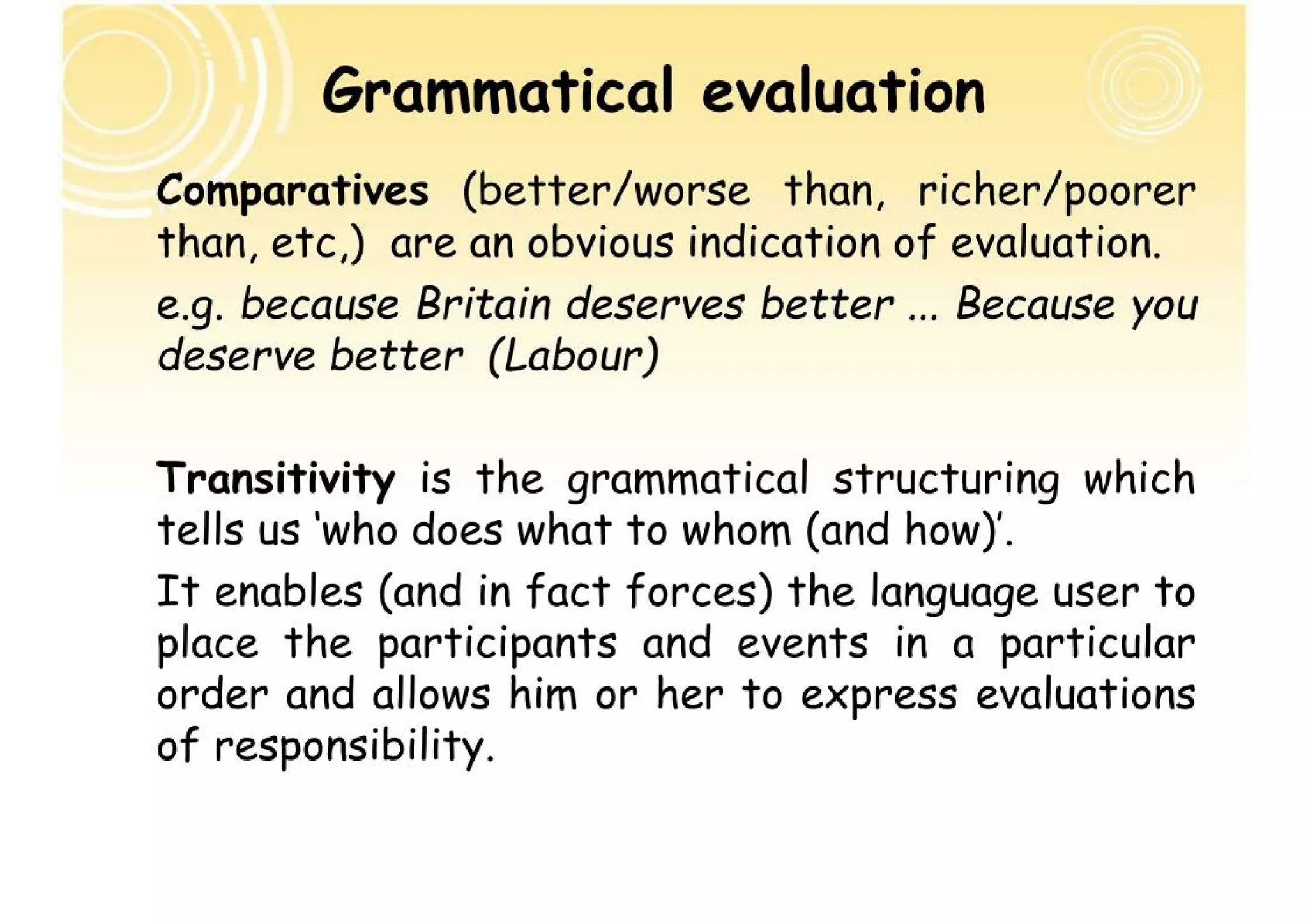 EVALUATIVE LANGUAGE