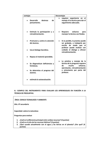Evalucion de los aprendizajes
