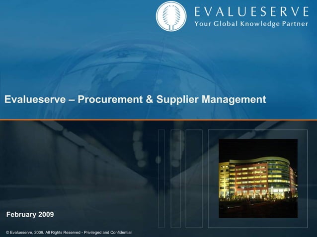 Evalueserve Procurement Supplier Management Services February 2009 | PPT