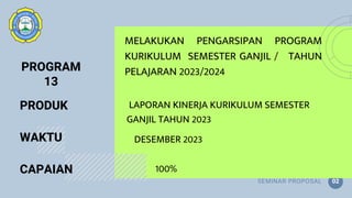 Program Desember EVALUSI PROGRAM KERJA KURIKULUM SEMESTER GANJIL TAHUN 2023 (1).pptx