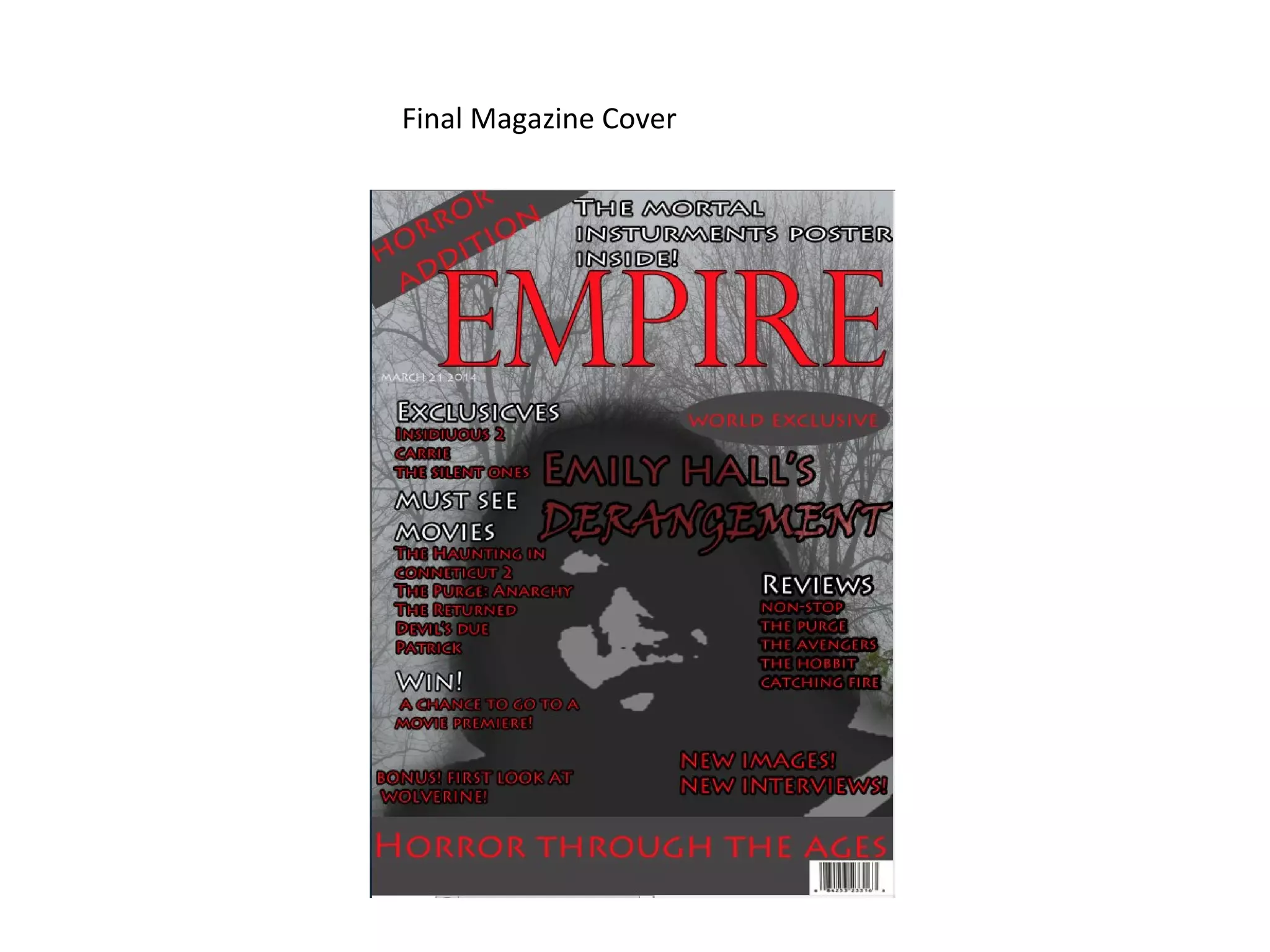 Final Magazine Cover
 