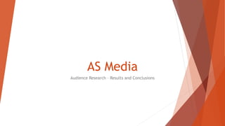 AS Media
Audience Research – Results and Conclusions
 