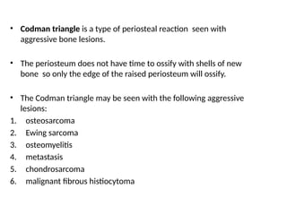 Tendonitis Codman clinical approach to evalution of bone tumours | PPTX