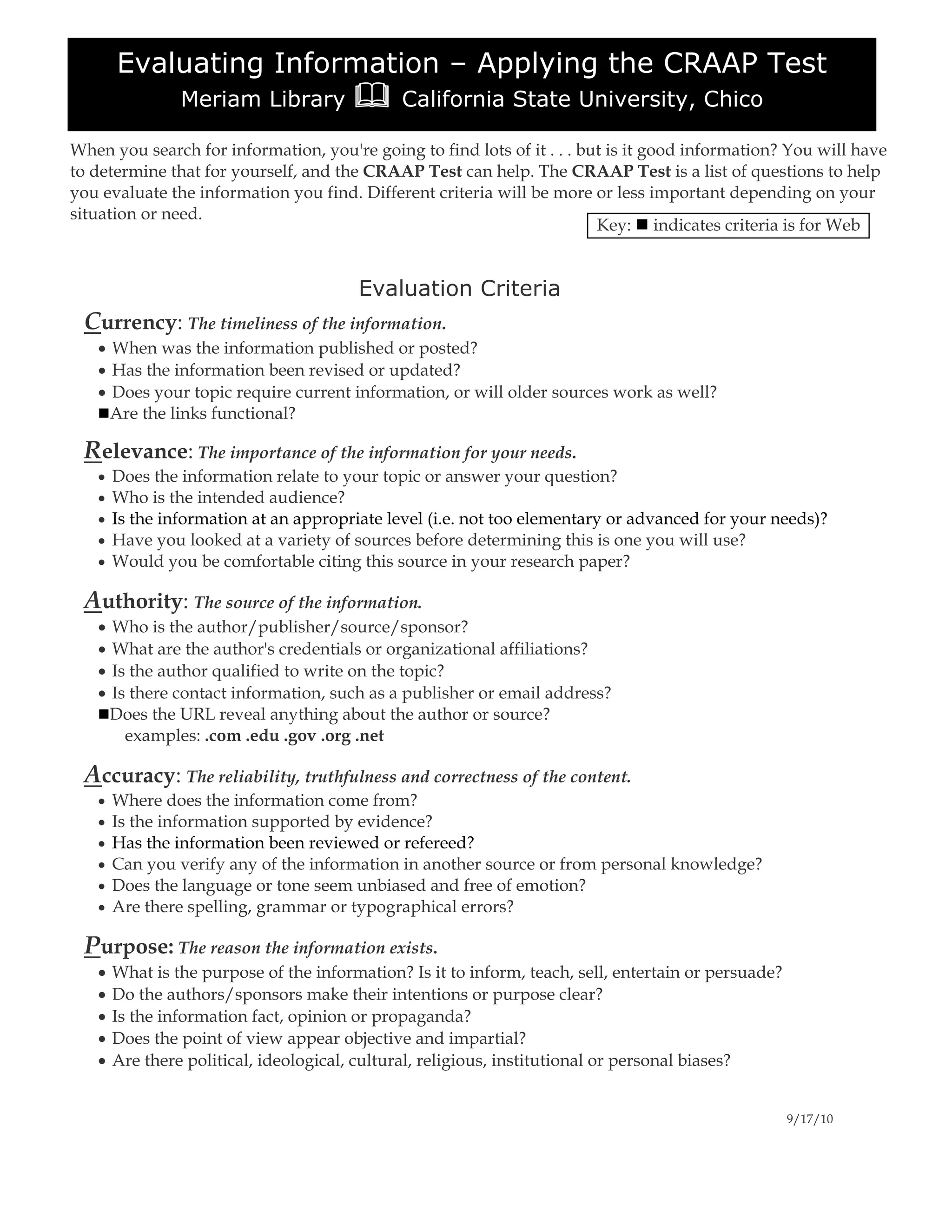 Eval websites | PDF