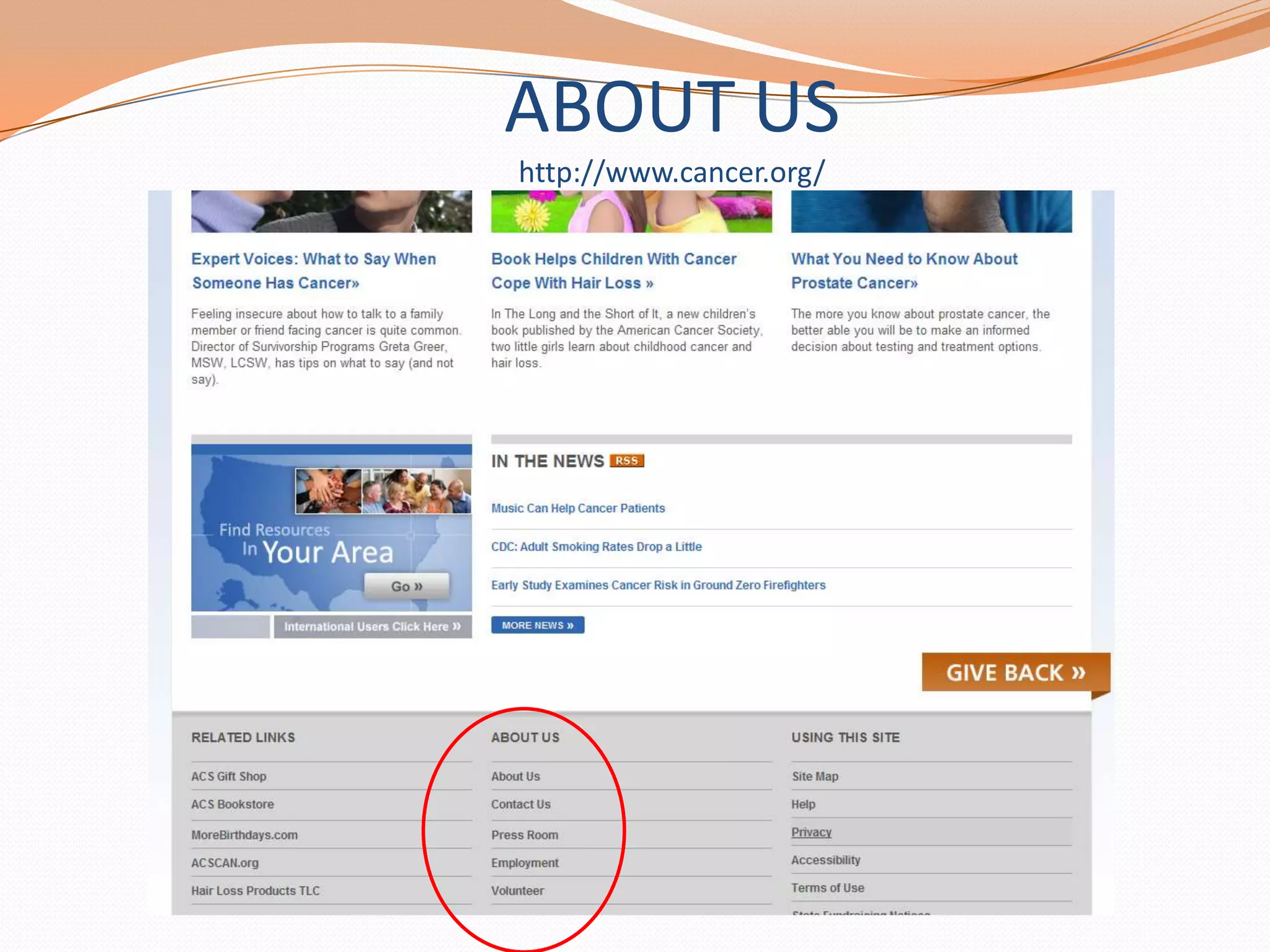 ABOUT US
http://www.cancer.org/

 