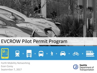 EVCROW	Pilot	Permit	Program
Forth	Mobility	Networking
Evan	Corey
September	7,	2017
 