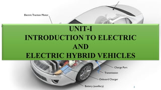 2
UNIT-I
INTRODUCTION TO ELECTRIC
AND
ELECTRIC HYBRID VEHICLES
 