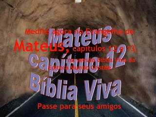 Mateus capítulo 12 Bíblia Viva Medite agora no Evangelho de  Mateus,  capítulos 12 e 13,  na versão Bíblia Viva da Editora Mundo Cristão Passe para seus amigos 
