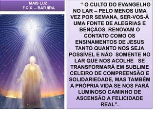 - E O OLEIRO? QUE FAZ PARA ATENDER À TAREFA A QUE SE PROPÕE?- CERTAMENTE, SENHOR ... MODELA O BARRO, IMPRIMINDO-LHE A FORMA QUE DESEJA. E COMO PROCEDE O CARPINTEIRO PARA ALCANÇAR O TRABALHO QUE PRETENDE?- LAVRARÁ A MADEIRA, USARÁ O ENXÓ E O SERROTE, O MARTELO E FORMÃO ...ASSIM,  É O LAR DIANTE DO MUNDO. O BERÇO DOMÉSTICO É A PRIMEIRA ESCOLA E O PRIMEIRO TEMPLO DA ALMA. – A CASA DO HOMEM É A LEGÍTIMA EXPORTADORA DE CARCTERES PARA A VIDA COMUM...