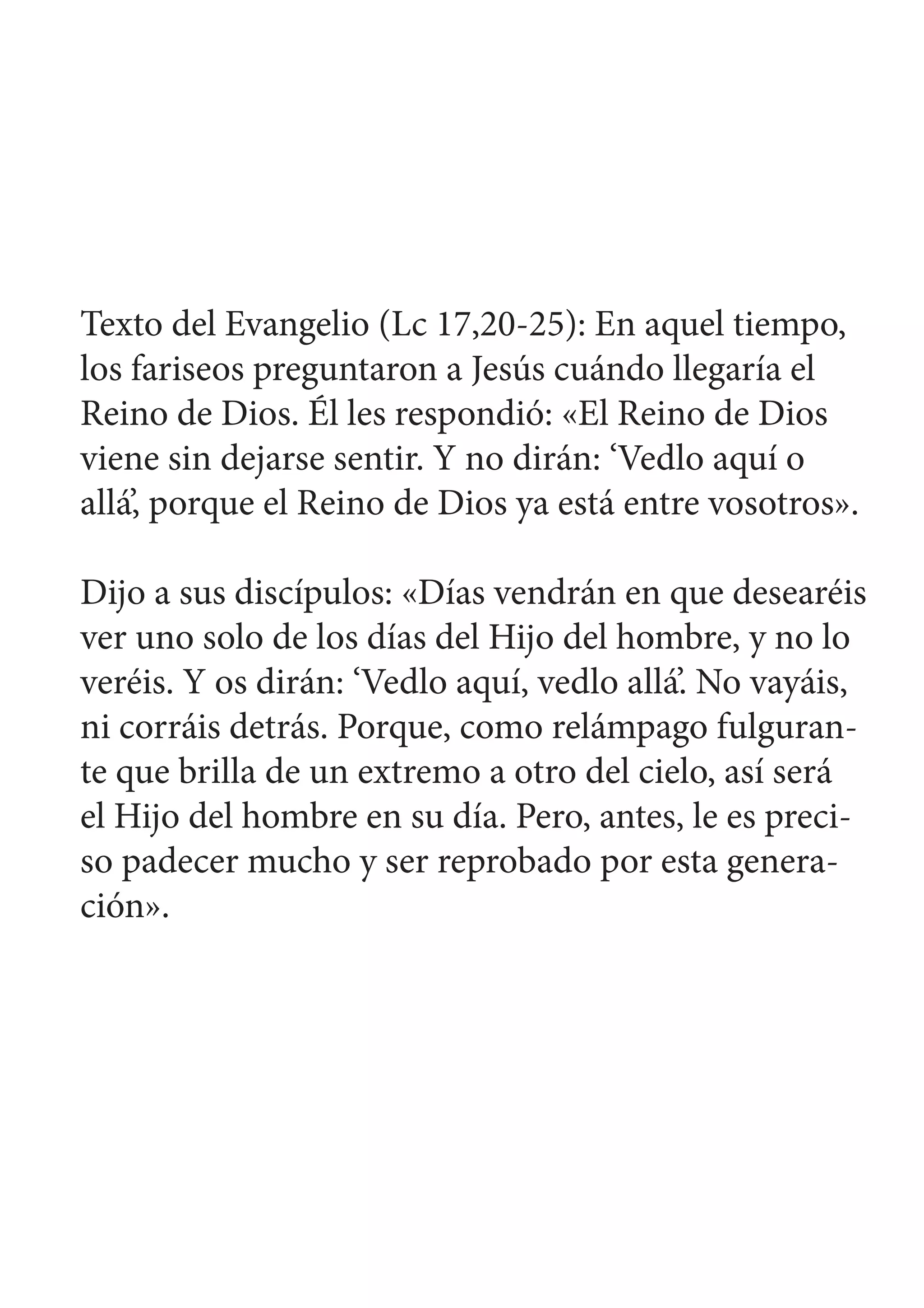 EL EVANGELIO DE HOY 14 DE NOVIEMBRE PDF