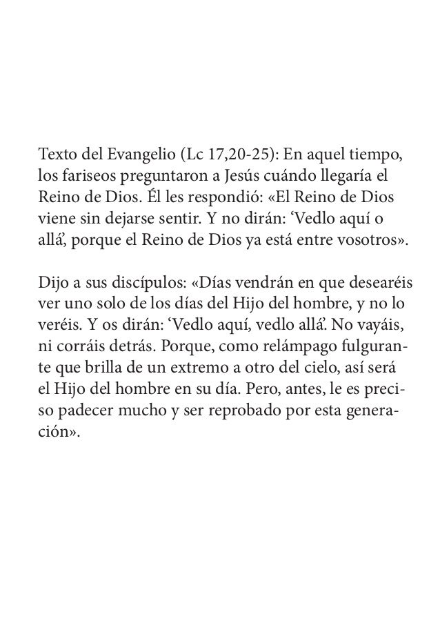 EL EVANGELIO DE HOY 14 DE NOVIEMBRE