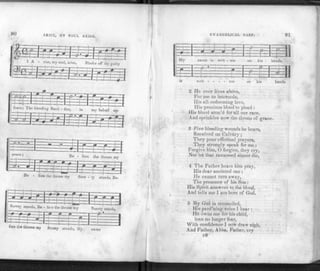 90
1 A
ARISE, MY SOUL ARISE.
' l-J f~ !—T
— r =
rise, my soul, arise, Shake off- thy guilty
P , "•
d- f -TP^
1 L
t±zF^-*-f=F=F
_i 0—1
-0
:: u
fears; The ble
r
eding S
—^
icri - fice, in my beha
0— .
1
f ap-
4 4
c2-!. pL_ "i~
pears;
Mr
B
1^=*=*='-
-
—^
fore t
HME
io throne my
-J
Be
U ' T~J=
fore the throne my
. 0 0 f~
Ei=F=--*Ef
'ure - ty stands, Be-
0 —— 3
Surety stand
-r—f—f-
, Be - fore the throne
. .
my St
3ES
rety stands,
:pi! 1
fore the throne
itt Mr-Ed:
ra>" Surety stand-, My nn
:L_ 
me
EVANGELICAL HARP. 91
- - :
—P
My
P
0 0 a
namo is writ - t
•
en
»
on his
~1P-1"
hands.
-t— ~f— T r i —f_±=±i
i s w r i t - - - -
ten on liis hands.
2 He ever lives above,
For me to intercede,
His all-redeeming love,
Ilis precious blood to plead :
His blood aton'd for all our race,
And sprinkles now the throna of grace.
3 Five bleeding wounds he bears,
Received on Calvary;
They pour effectual prayers,
They strongly speak for me :
Forgive him, O forgive, they crv,
Nor let that ransomed sinner die.
4 The Father hears him pray,
His dear anointed one :
He cannot turn away,
The presence of his Son :
His Spirit answers to the blood,
And tells me I am born of God.
5 My God is reconciled,
His pard'ning voice I hear :
He owns me for his child,
lean no longer fear,
With confidence I now draw nigh,
And Father, Abba, Father, crv
F3
 