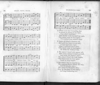 98 SINAl's AWFUL SOUND.
H1 -H-
1 A
# i
vak'd 1 y Sinai's
9 9 1
aw - ful sound, My soul in
rf
m
=-d—
&-
. .
^
:±f 1
r^rI
2-4-1-1-,- i i 1 »•;,
—1—!—! -iTi 1—
-p h-
bo
9 ~
nils of gui
BB
izzi
!t I foun
a
d, And
j_.
&
knew
- o
lot wh 're to
C .
go; E -
2_±T
«
•
&
• 0 9
:z=jzJ |—
& S3
^
—f:
<5> 3 £
:FFf
III
TTl
ffl
ffl
r i i
1_[—t—I— —rf-H
» -
tor - nal truth did
zn=S 3=n
loud p
1
~z|z=Z
ro - claim
~l
:tn t :p * -I
" The sin - nor
; " " i
-J-J •
r
0 —
0 —
9-P-
r - P —
—— VT-f—T
-
EVANGELICAL HARP- 99
3=
1 _
must he born a - gain, Or sink to endless
~zz":z~—j 1-
m
woe.'
1
5?
1:-
i
2 When to the law I trembling fled,
It poured its curses on my head,
I no relief could find ;
This fearful truth increas'd my pain,
'The sinner must be born again,'
O'erwhelm'd my tortured mind.
3 Again did Sinai's thunders roll,
And guilt lay heavy on my soul,
A vast oppressive load ;
Alas ! I read and saw it plain,
' The sinner must be born again,'
Or drink the wrath of God.
4 The saints I heard with rapture tell,
Plow Jesus conquer'd death and hell,
And broke the fowler's snare;
Yet, when I found this truth remain,
' The sinner must be born again,'
I sunk in deep despair.
5 But while I thus in anguish lay,
The gracious Savior passed this way,
And felt his pity move ;
The sinner by his justice slain,
'Now by his grace is born again,'
And sings redeeming love.
 