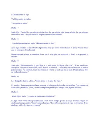 Evangelio De Tomas I