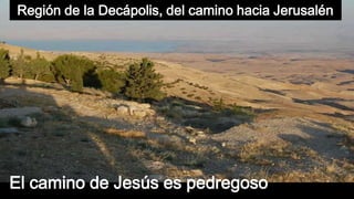 Región de la Decápolis, del camino hacia Jerusalén
El camino de Jesús es pedregoso
 
