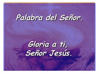 Palabra del Señor. Gloria a ti,  Señor Jesús.   