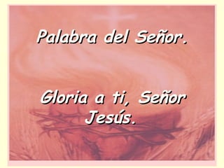 Palabra del Señor. Gloria a ti, Señor Jesús.   