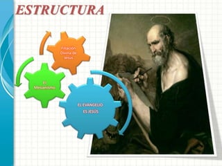 ESTRUCTURA 
EL EVANGELIO 
ES JESÚS 
El 
Mesianismo 
Filiación 
Divina de 
Jesús 
 