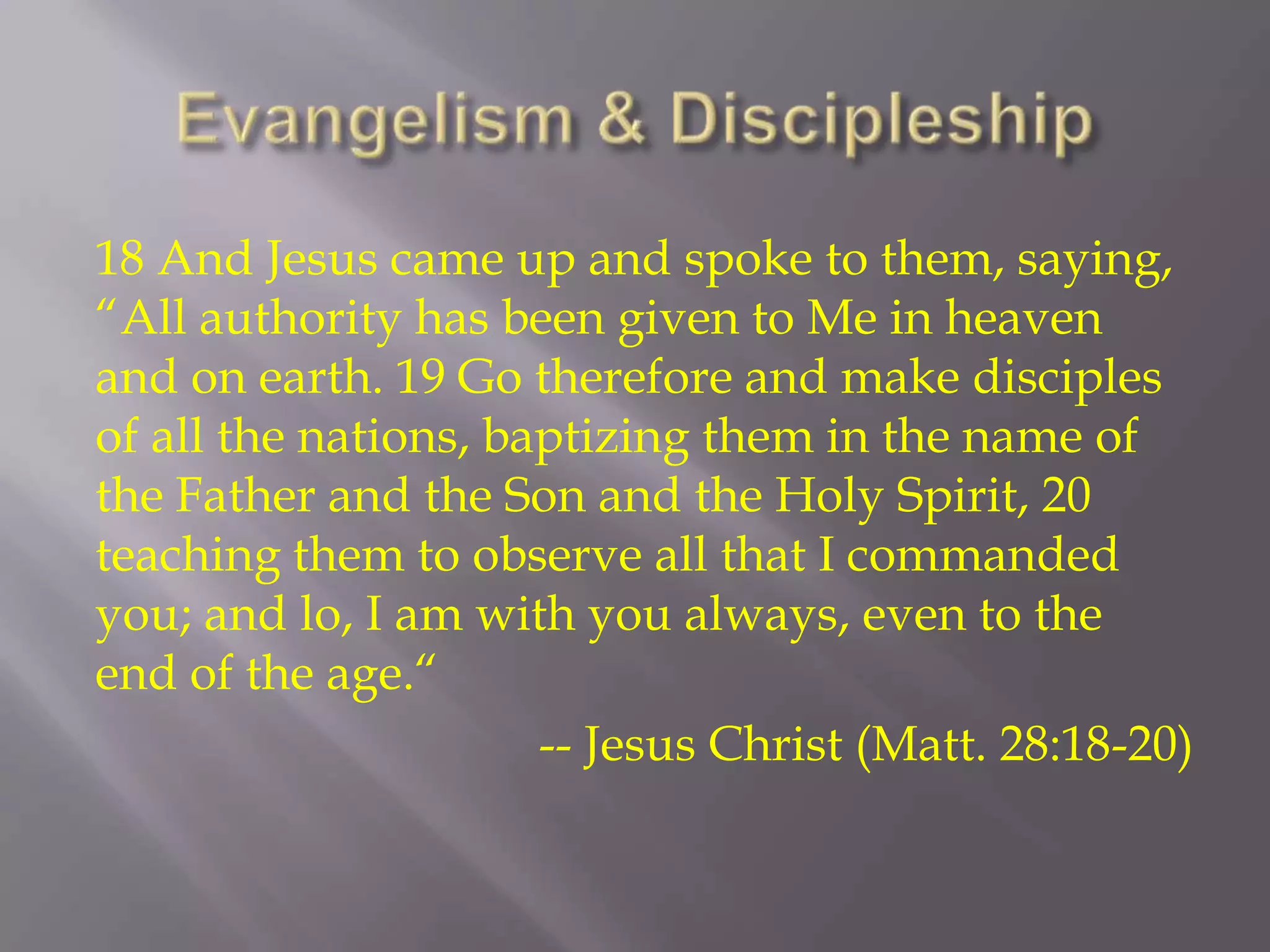 Evangelism and discipleship | PPTX