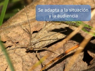 Se adapta a la situación
     y la audiencia
 