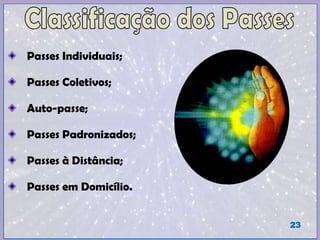 Passes Individuais;
Passes Coletivos;
Auto-passe;
Passes Padronizados;
Passes à Distância;
Passes em Domicílio.
23
 