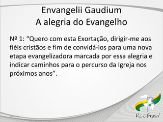 Evangelli Gaudium - Resumo Comentado, PDF, Igreja católica